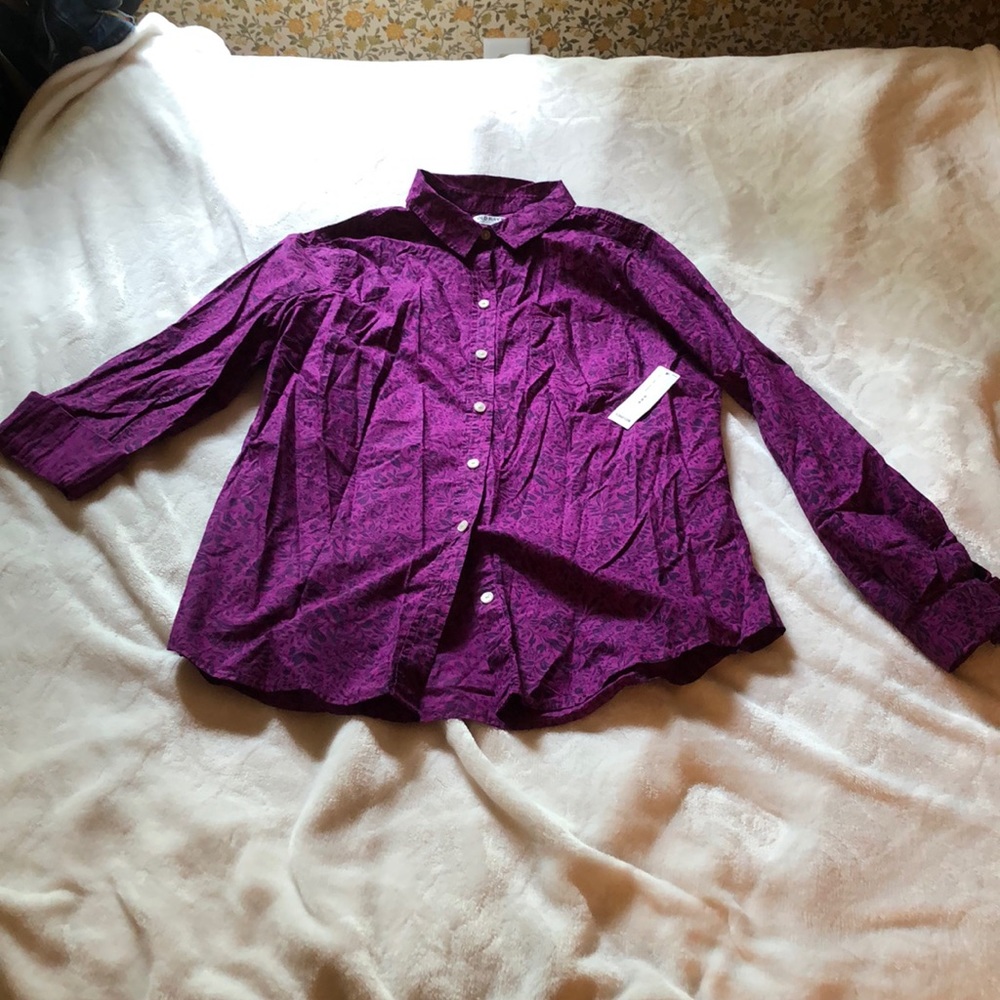 NWT Old Navy purple print button down